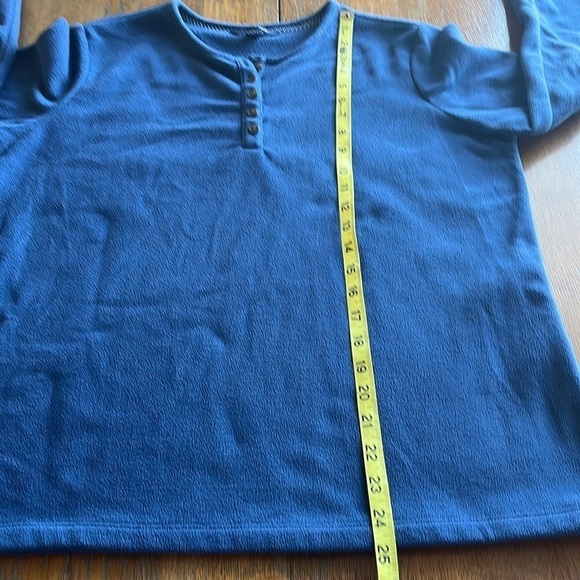 Lands End Micro Fleece Pullover Size M 10–12 Button in Front Crew Neck Buttons - Picture 8 of 13